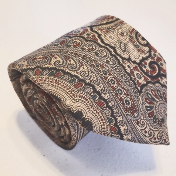 Kuppenheimer Brown Paisley Silk Tie - Picture 1 of 5